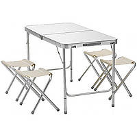 Стіл для пікніка зі стільцями Folding table, білий