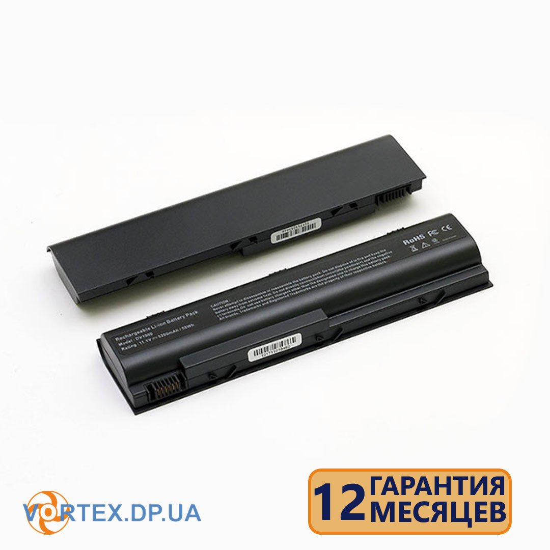 Батарея для ноутбука HP dv1000, dv4000, dv5000 (HSTNN-DB09, HSTNN-DB10) 10.8V 4400mAh чорна, фото 1