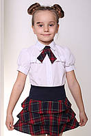 Блузка школьная для девочки белая с коротким рукавом