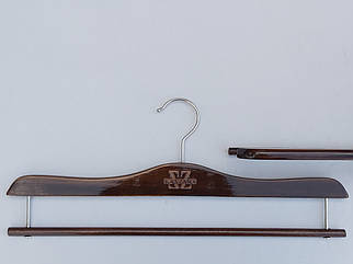 Плічка вішалки тремпеля Mainetti Kazara коричневого кольору для штанів , довжина 41 см