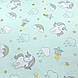 Тканина польська бавовняна, єдинороги із золотими зірками, веселками (глітер) на м'ятному (0373), фото 2