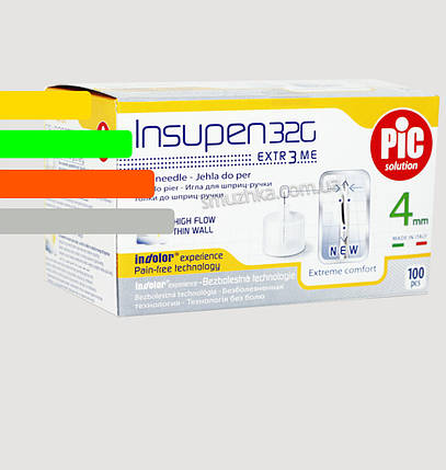 Голки Інсупен 4 мм для шприц-ручок інсулінових - Insupen 32G, 100 шт., фото 3