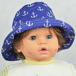 Панама дитяча (модель 06, темно-синя з якорями)