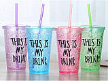 Стакан пластиковий із трубочкою "My drink" 550 мл, фото 3