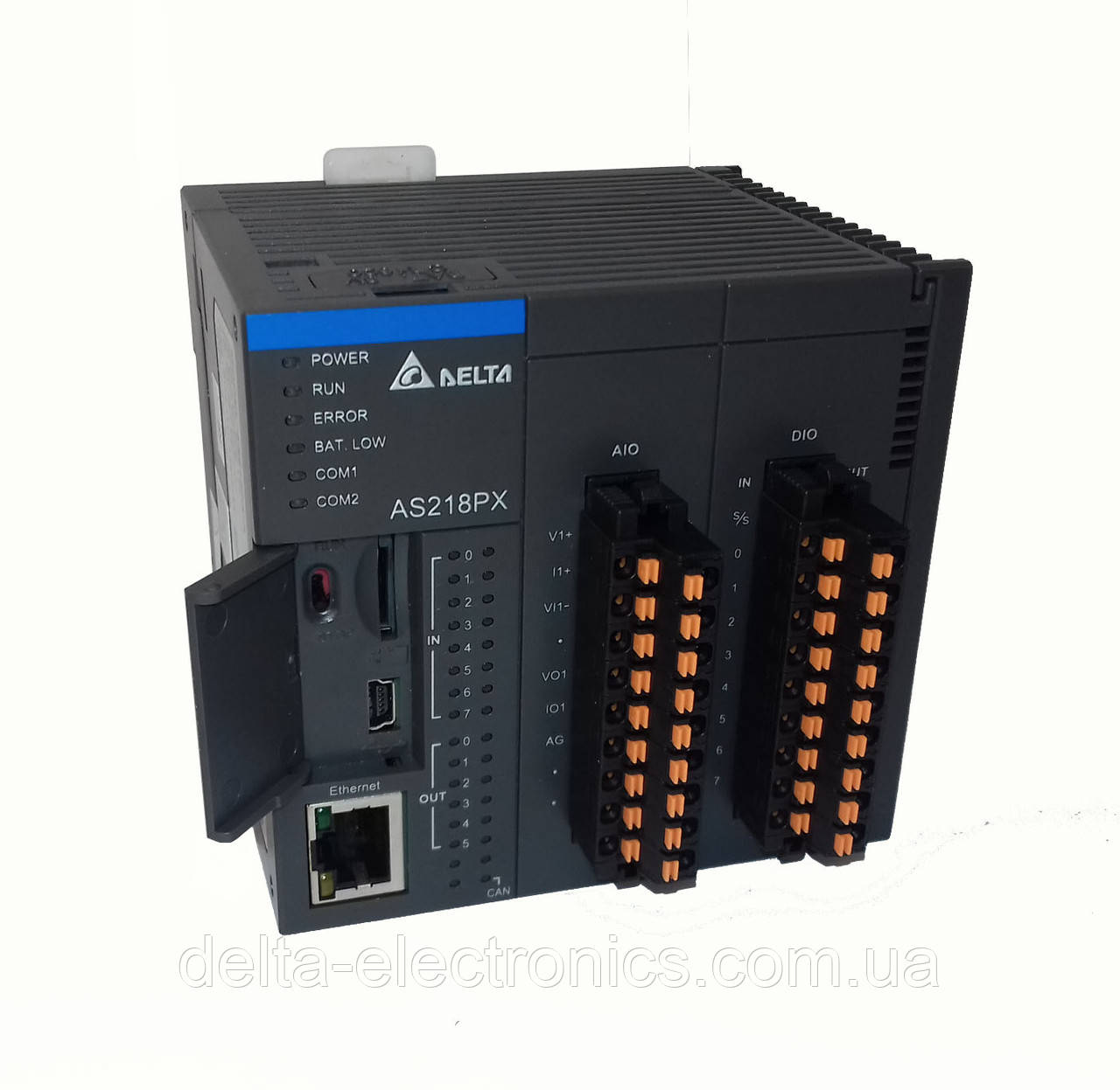 Базовий модуль контролера серії AS200 Delta Electronics, 8DI/6DO транзисторні виходи, 2AI/2AO, Ethernet, фото 1
