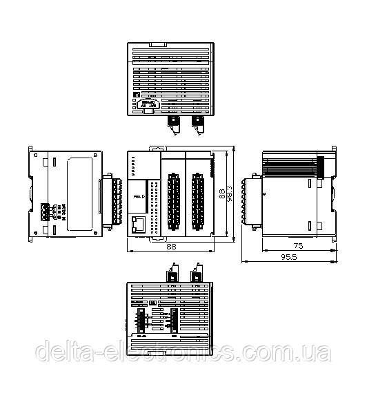 Базовый модуль контроллера серии AS200 Delta Electronics, 8DI/6DO транзисторные выходы, 2AI/2AO, Ethernet - фото 3 - id-p992200593