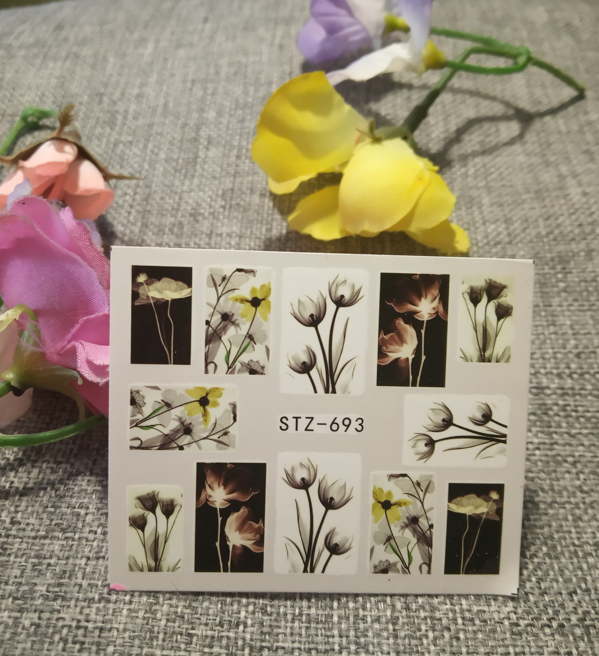 Слайдер-дизайн для нігтів (водні наклейки на нігті) STZ-693, фото 1