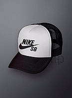 Спортивная кепка Nike, Найк, тракер, летняя кепка, мужская, женская, черного и белого цвета,