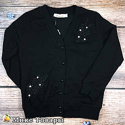 Чорна кофта для дівчаток Розміри: 116,128,140,152,164 см (8718-2)