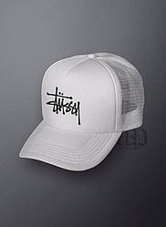 Спортивна кепка Stussy, Стусси, тракер, річна кепка, чоловіча, жіноча, білого кольору,