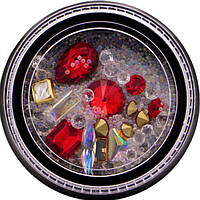 Камені для декору нігтів Lpnails червоні мікс №8EStyle