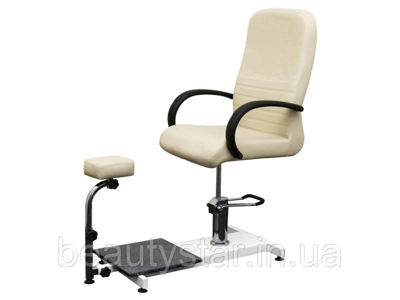 Педикюрное кресло регулировка + подставка для ног + подставка для ванночки SPA-100 цвет черный/белый/бежевый - фото 4 - id-p802126033