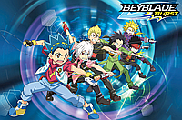 Магнит детский сувенирный " Бейблэйд ( Beyblade ) Бейблейд , Размер : 95х65мм.