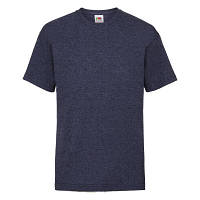 Классная однотонная молодежная футболка цвет темно-синий меланж - 104, 116, 128, 140, 152, 164
