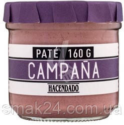 Паштет без глютену зі свинячої печінки "Деревенський дзвін" Pate Campana Hacendado 160 г Іспанія