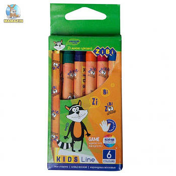 Набір воскових олівців "Zibi" 6 кольорів ZB.2480 G-Rich