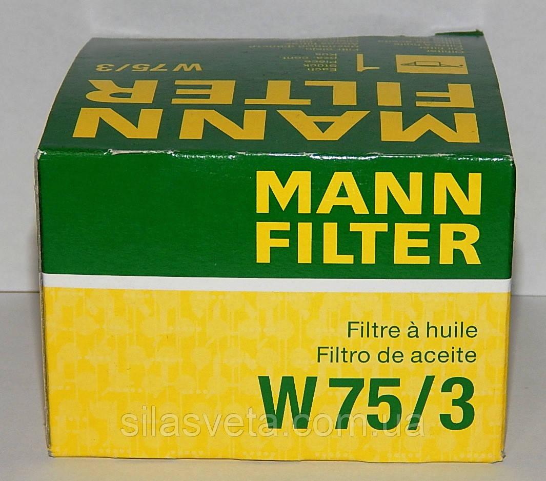 Фильтр масляный "MANN" W75/3 (Renault, Dacia) - фото 3 - id-p65124363
