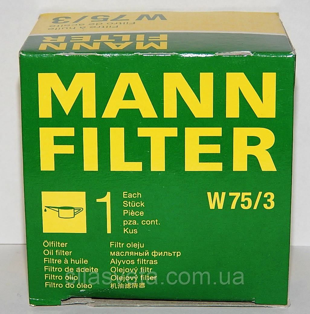 Фильтр масляный "MANN" W75/3 (Renault, Dacia) - фото 4 - id-p65124363