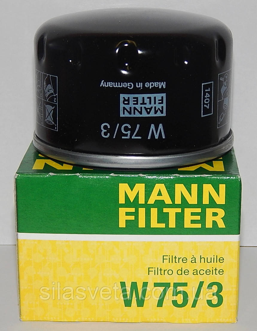Фильтр масляный "MANN" W75/3 (Renault, Dacia) - фото 2 - id-p65124363