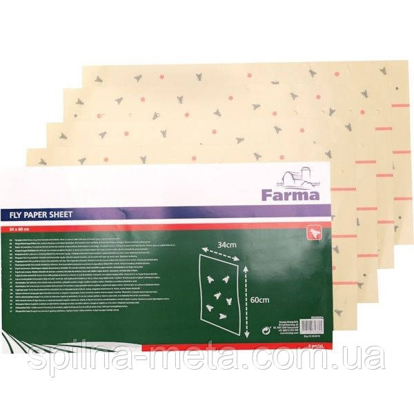 Липучка для мух (завіса) 340х600 мм, 4 шт./пач., фото 1