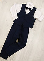 Дитячий ошатний костюм на хлопчика (сорочка, штани,жилет,метелик) розмір 122 (на 7 років) Туреччина