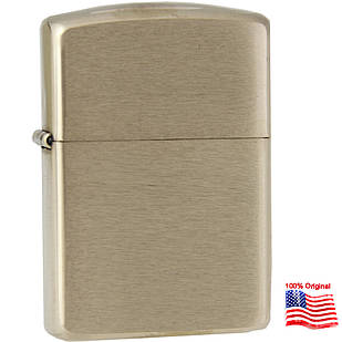 Запальничка бензинова Zippo 168 Brushed Brass Armor (Матова латунь, армована)