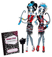 Набор Monster High Мяулодия и Пурсефона Зомби Шейк Zombie Shake Meowlody and Purrsephone Doll