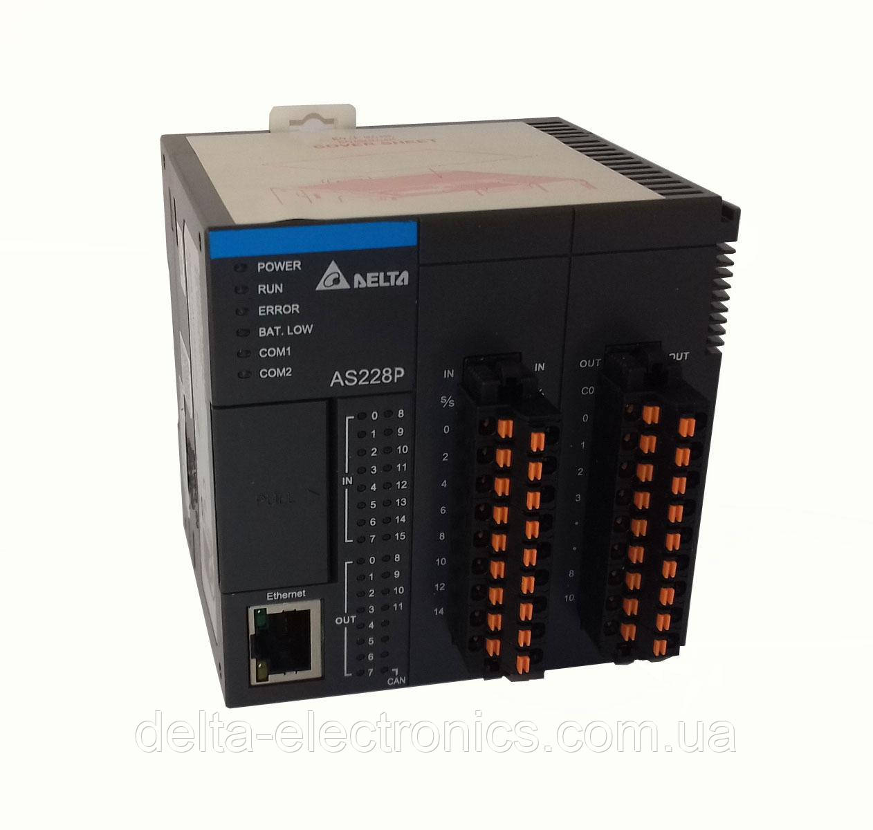 Базовий модуль контролера з серії AS200 Delta Electronics, 16DI/12DO транзисторні виходи (PNP), Ethernet