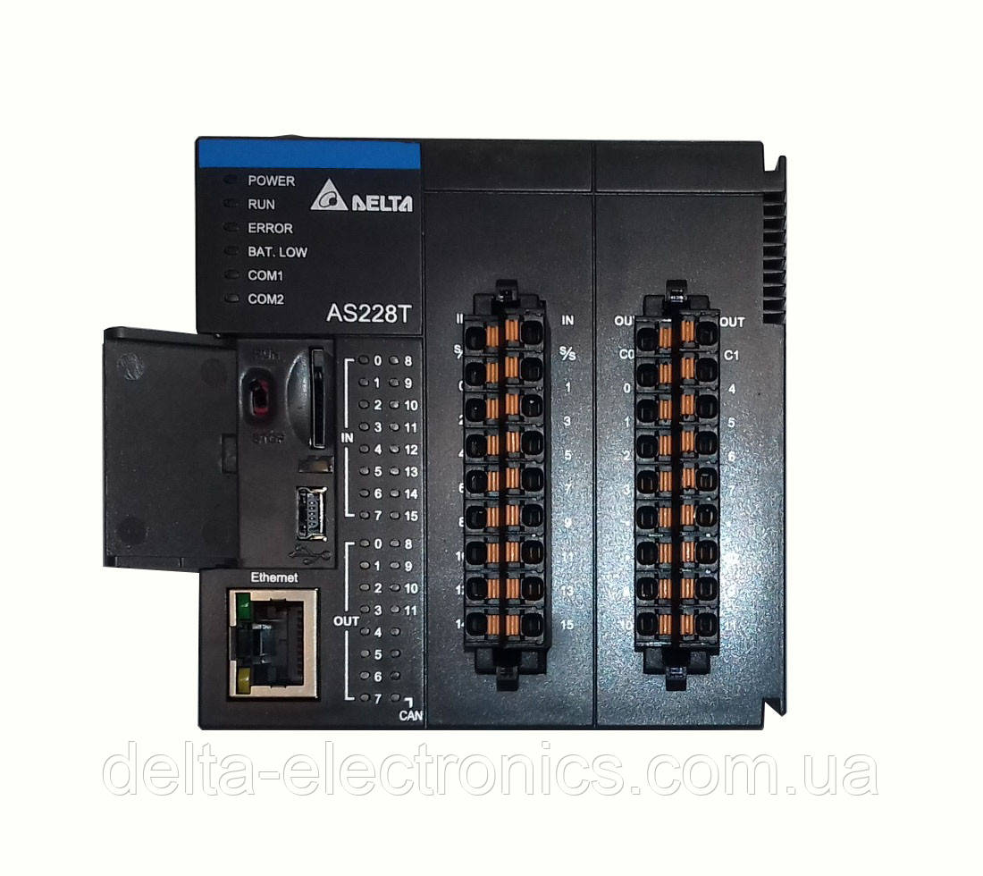 Базовый модуль контроллера серии AS200 Delta Electronics, 16DI/12DO транзисторные выходы (NPN), Ethernet - фото 3 - id-p992591596