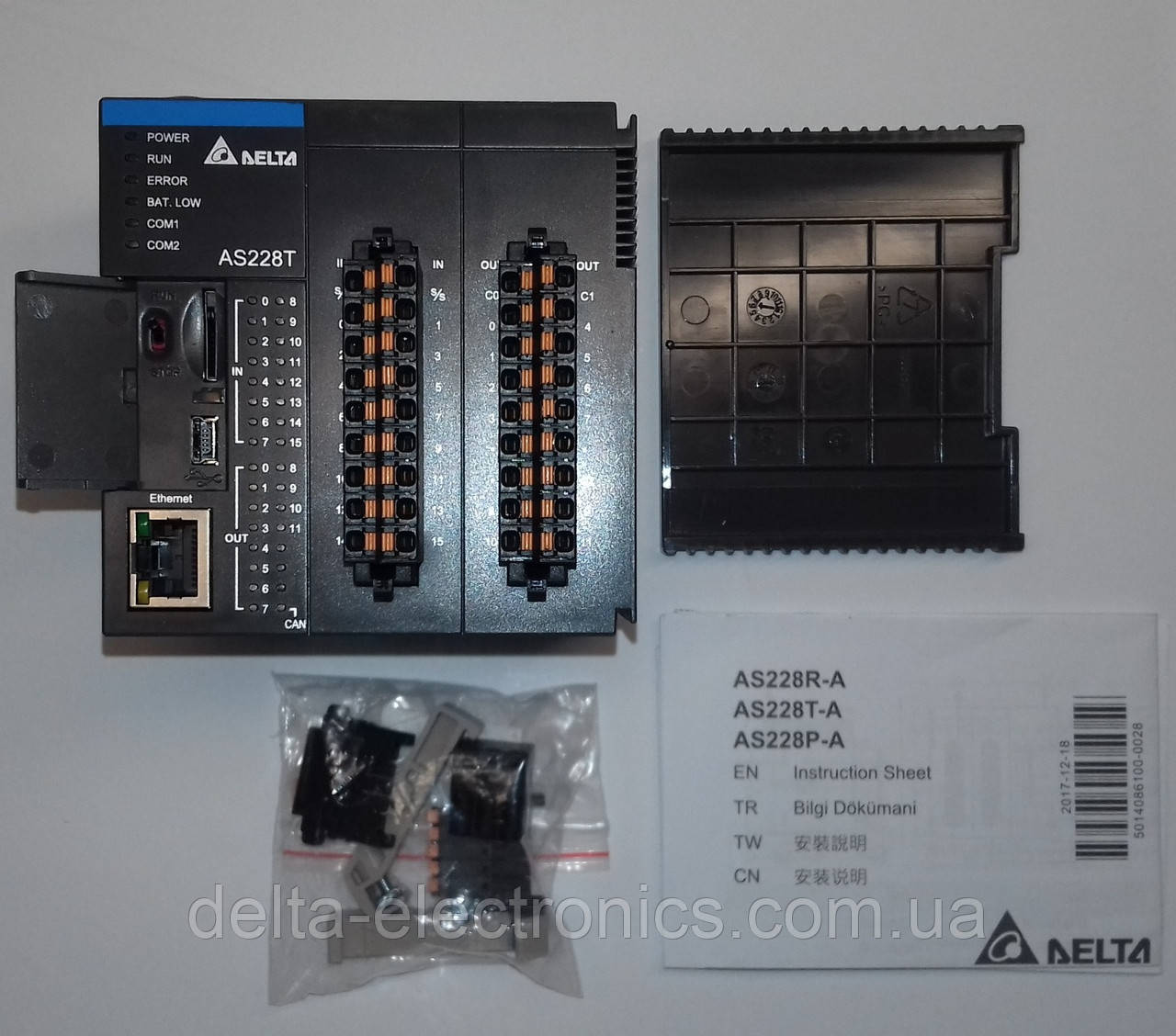 Базовый модуль контроллера серии AS200 Delta Electronics, 16DI/12DO транзисторные выходы (NPN), Ethernet - фото 2 - id-p992591596