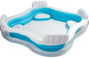 Басейн надувний Intex 56475 із сидінням і спинкою 229*229*66 см