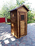 Красивий дерев'яний туалет для дачі | Душова кабінка | Санвузол, фото 7