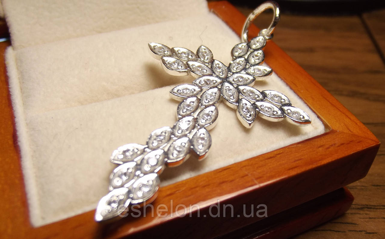 Хрест срібний Листя, фото 1