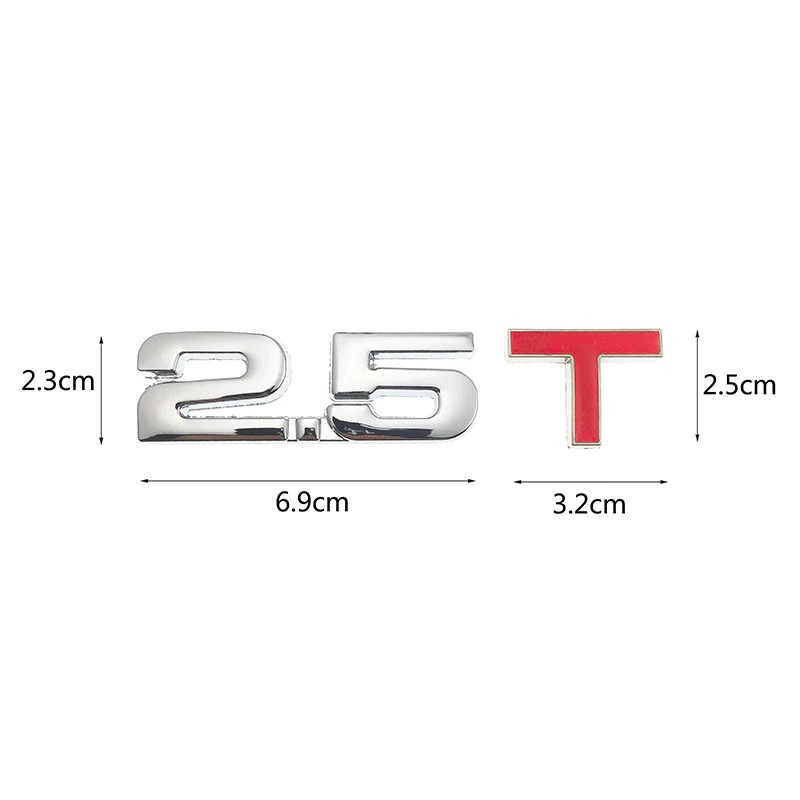 3D емблема "2,5" - метал хром