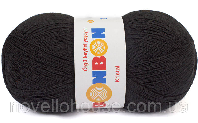 Nako BONBON KRISTAL (Бонбон Кристал) № 98206 чорний (Пряжа 100% акрил, нитки для в'язання)