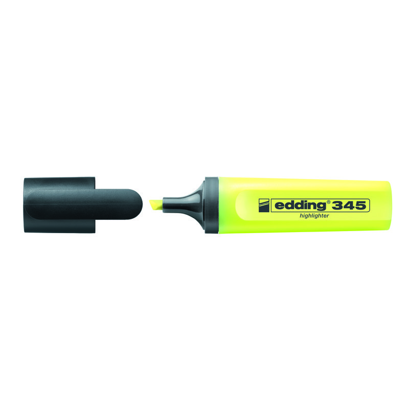 Маркер Highlighter e-345 2-5 мм клиновидний жовтий, edding, 345 жел