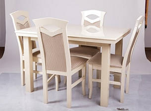 Стіл обідній розкладний Європа Мікс меблі, колір слонова кістка, фото 2