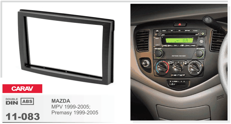 Рамка перехідна Carav 11-083 Mazda MPV 1999-2005, Premasy 1999-2005 2 DIN