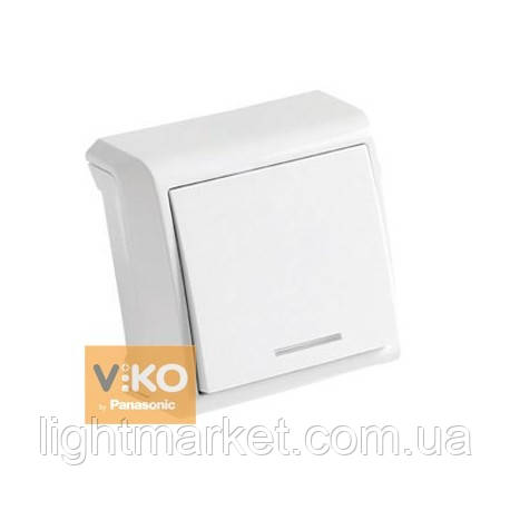 Вимикач зовнішній одноклавішний з підсвічуванням Vera Viko 90681019