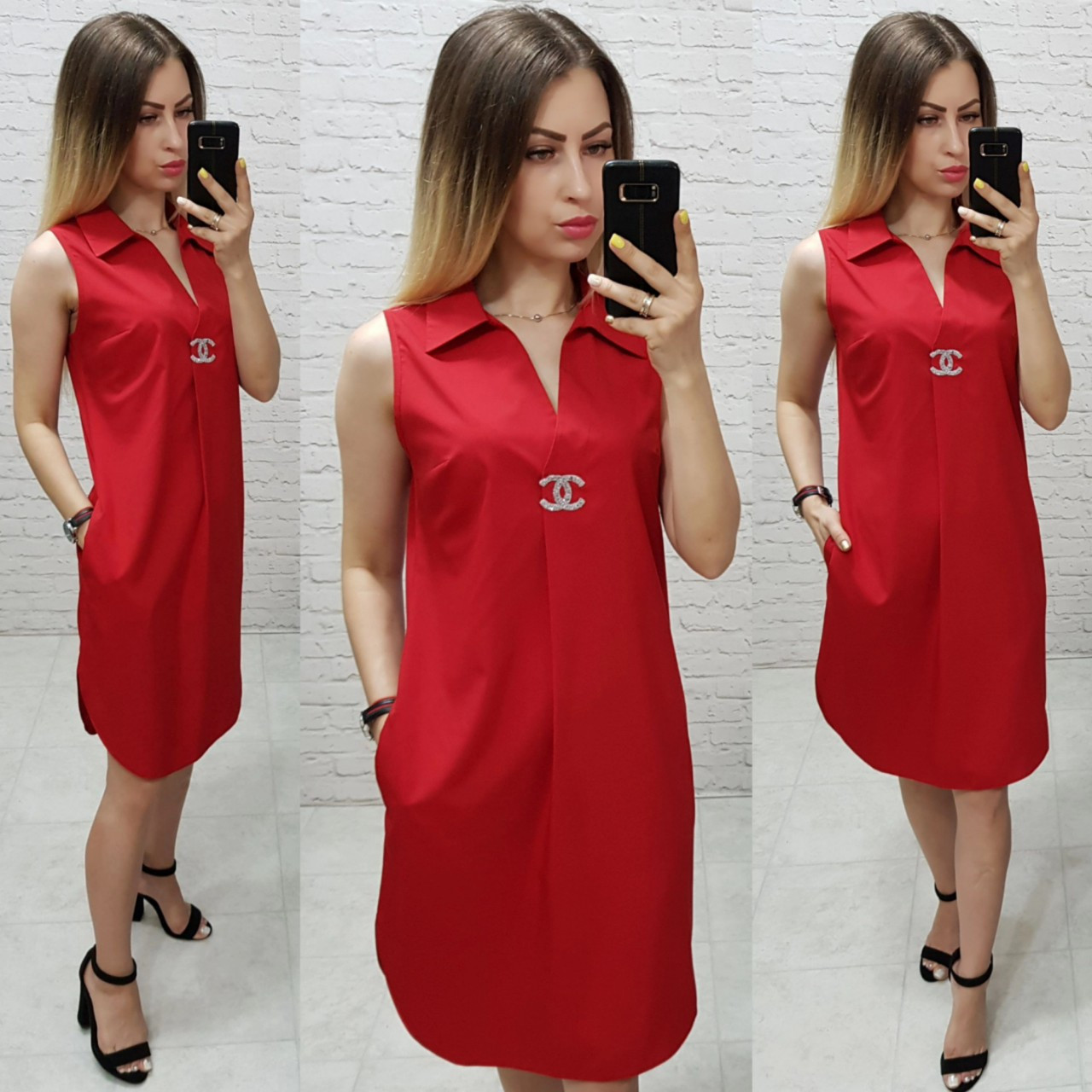 Плаття без рукава арт. 167 червоне/червоного кольору, фото 1