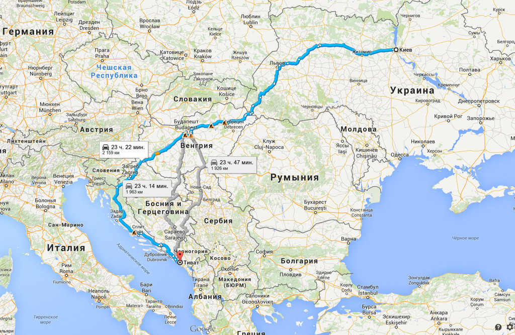 Киев → Тиват