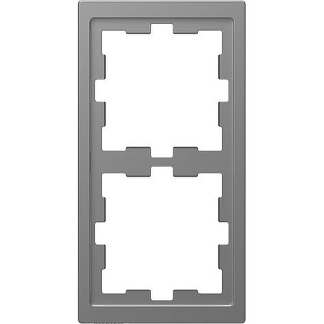 Рамка 2-постова Merten D-Life MTN4020-6536 Нержавіюча сталь, фото 1