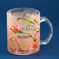 Кухоль скляний 300 мл циліндричної форми (декіль 2) ZS350-2