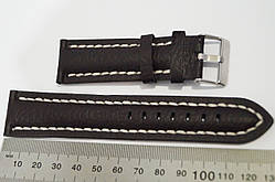 Ремінь для годинника темно-коричневий, 24 мм