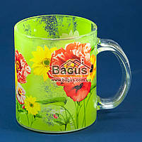 Кухоль скляний 300 мл циліндричної форми (декіль 3) ZS350-3