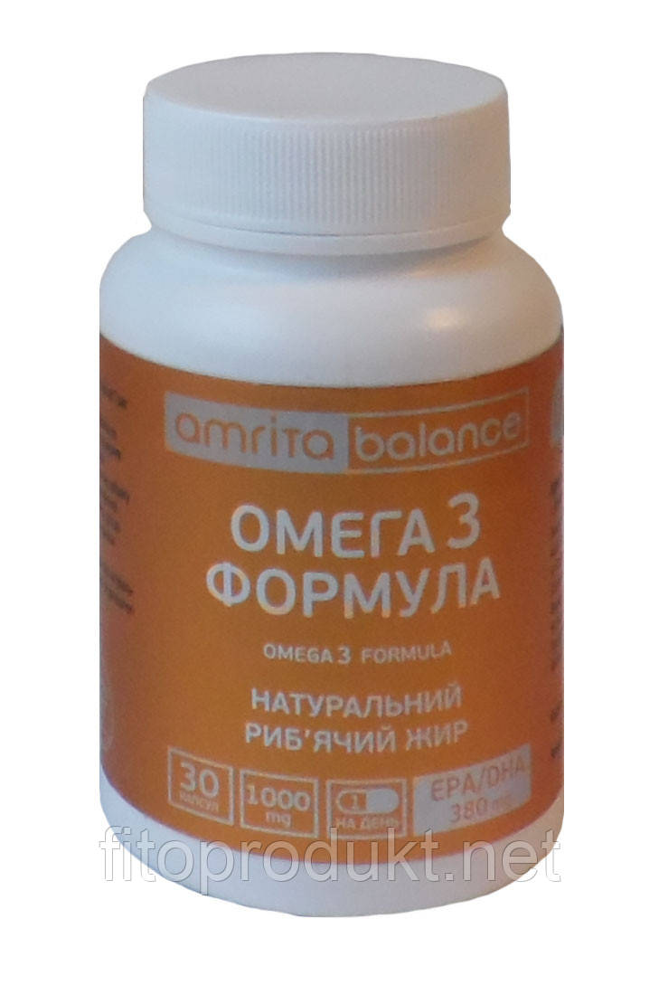 Омега-3 формула натуральний концентрований риб'ячий жир 30 капсул Аміта