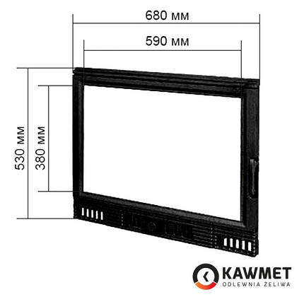 Дверцята для камінної топки KAWMET W1 530х680 см, фото 2