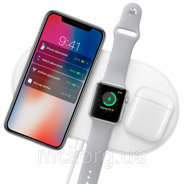 Бездротове зарядний пристрій AirPower Wireless Charger 3 в 1 для iPhone, Apple Watch, AirPods