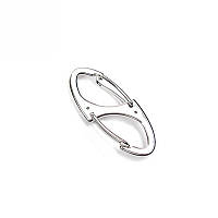 Карабін металевий двосторонній 41 мм для ключів, брелка Сріблястий