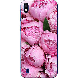 Чохол з картинкою силіконовий для Samsung A10 2019 Galaxy A105F Рожеві півонії